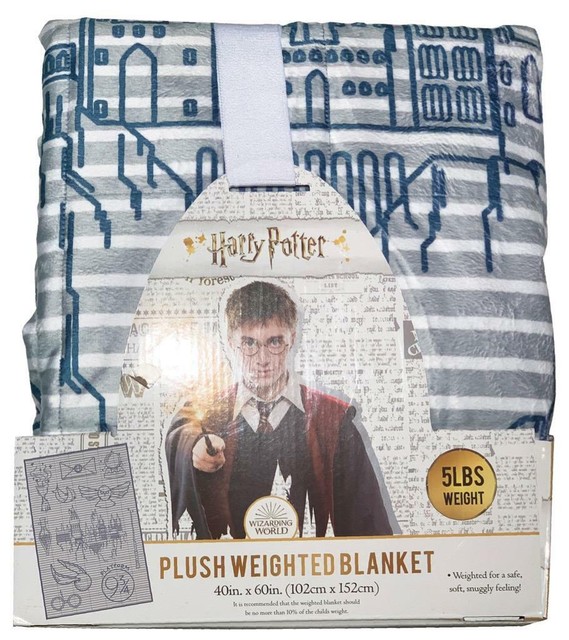 Harry Potter Gray Stripes Kids Plush 5 Lb Weighted Blanket 40” x 60” | eBay