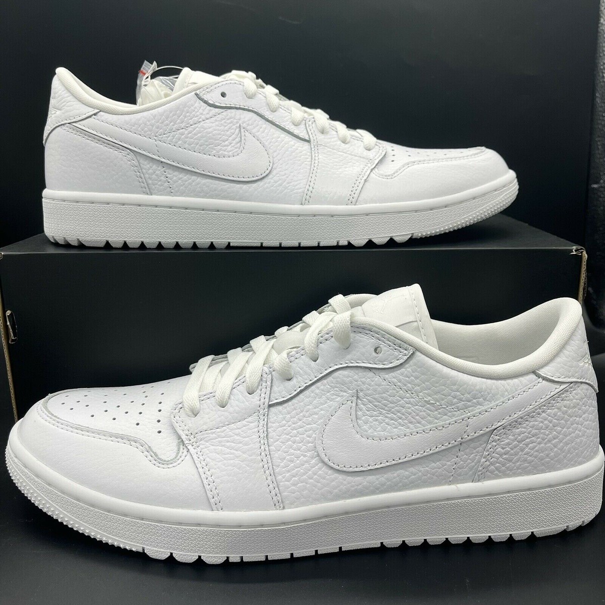 Nike Air Jordan 1 Low Retro Golf Shoe Sneaker Triple White