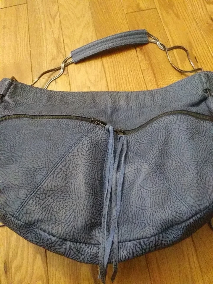 Кожаная синяя темно-синяя джинсовая сумка-ведро Rebecca Minkoff - Изображение 2 из 4