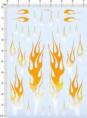 7*10cm Orange Fire Flame Markings different size Car Model Water Decal 63052