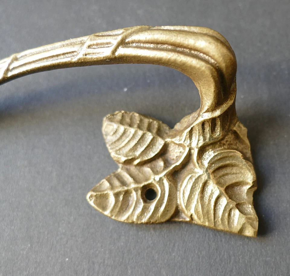 Poignée tiroir meuble Bronze 1900 Art Nouveau décor feuille rosier Era Majorelle - Photo 4/4