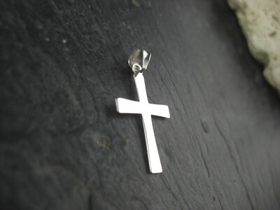 Pendant Necklace Rhodium Plated Cross 925 Sterling Silver