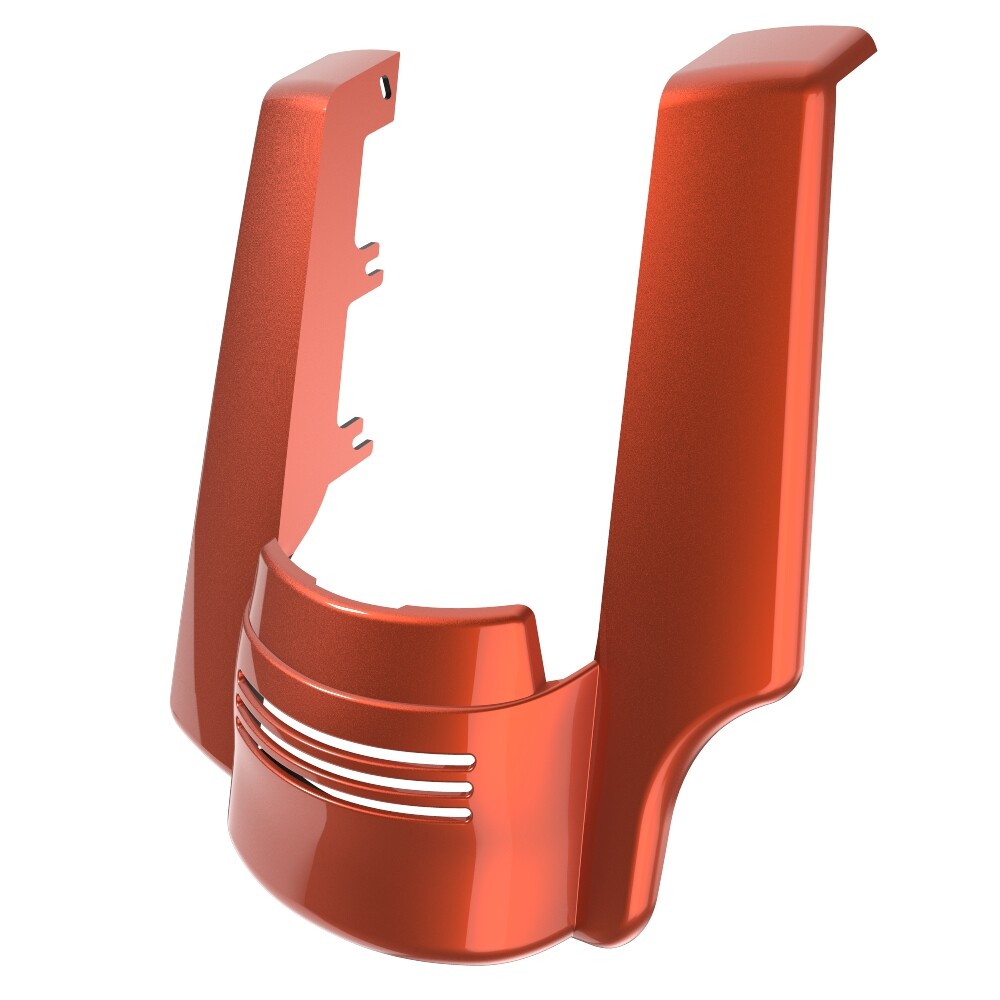 Single Cutout Stretched Rear Fender Extension ORANGE LAVA For Harley Touring 09+