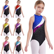 US Kids Girls Bodysuit Stylish Jumpsuit Hollow Back Outfits Sleeveless Leotards