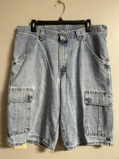 Vintage Men's Lee Light Wash Cargo Shorts Size 36 N
