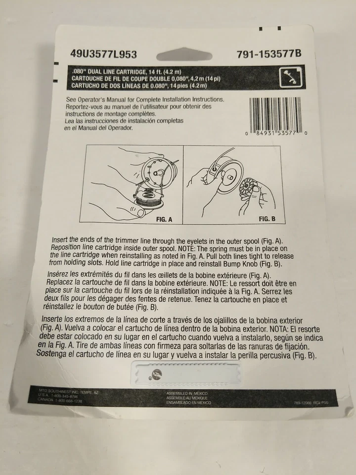 MTD Genuine Parts .080" Splitline Trimmer Cartridge - Image 2 of 4