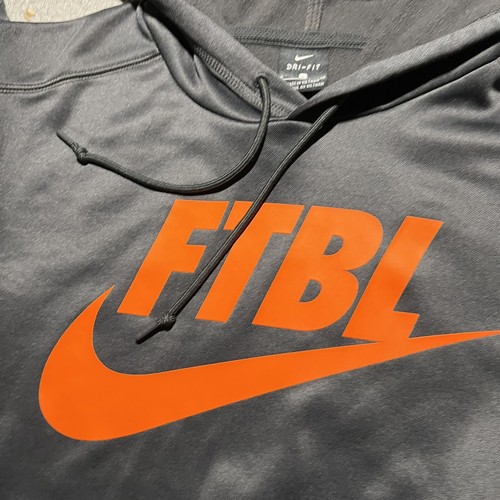 Nike FTBL Pullover Therma Hoodie Sweatshirt Men's Small Gray Dri Fit Long Sleeve - Picture 6 of 11