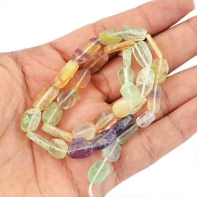 115.00 Cts / 14 Inches Earth Mined Drilled Multicolor Fluorite Beads Strand