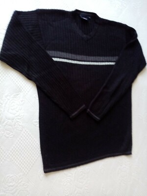 PULL MANCHE LONGUE COL en V noir marque BRICE Taille XXL