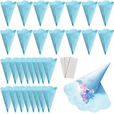 30 Pezzi Coni di Carta per Feste Blu, Sacchetti di Coriandoli per