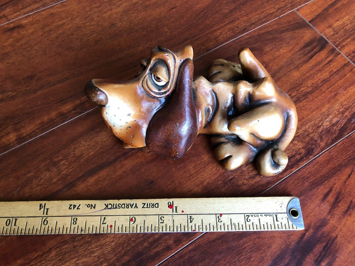 Vtg. 1982 John Raya Dog Figurine, Signed - Beasties of the Kingdom