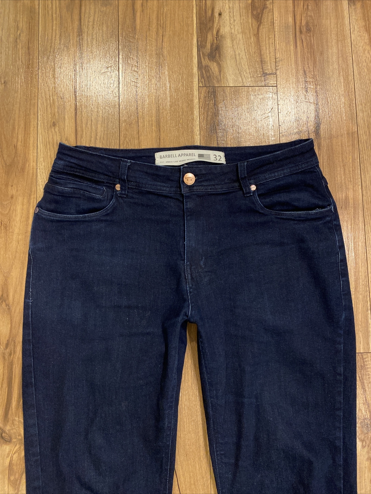 Barbell Apparel Dark Blue Stretch Skinny Jeans Men’s … Gem