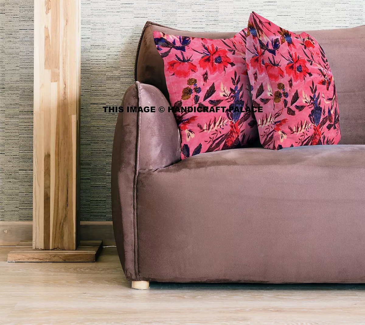 Pink velvet sofa cover deals