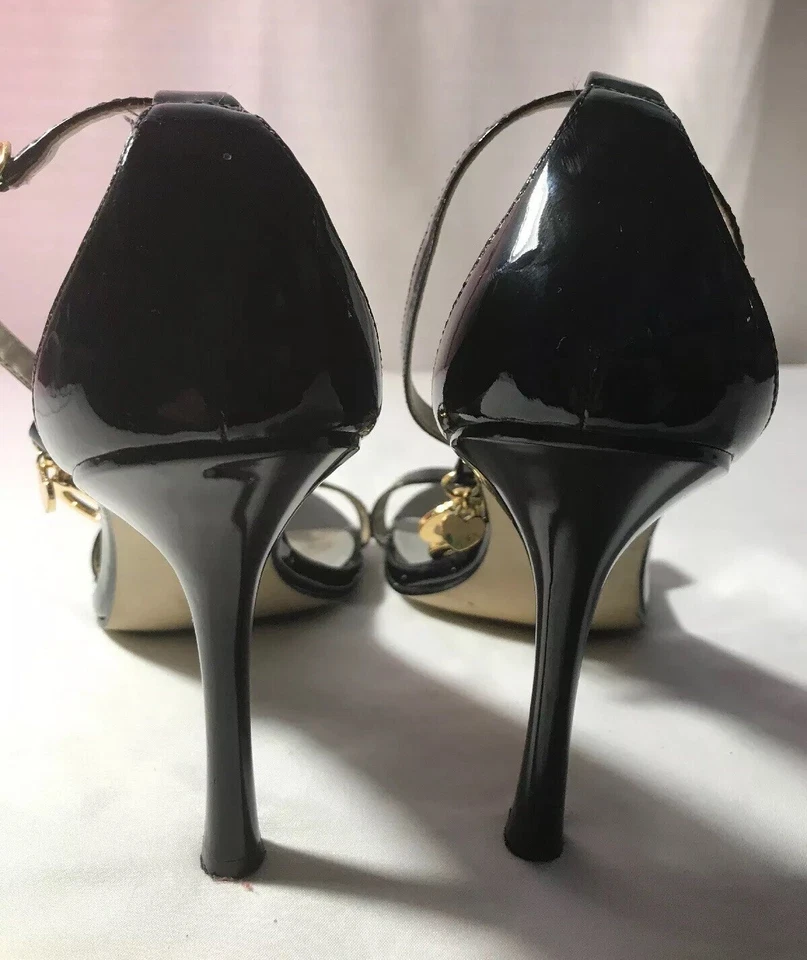 WOMENS GUESS BY MARCIANO ANKEL STRAP SANDALS BLACK HIGH HEEL SIZE 7 1/2 EUC - Image 3 of 4