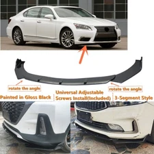 Add-on Universal For 2013-2017 Lexus LS 460 Black Front Bumper Lip Splitter Kit