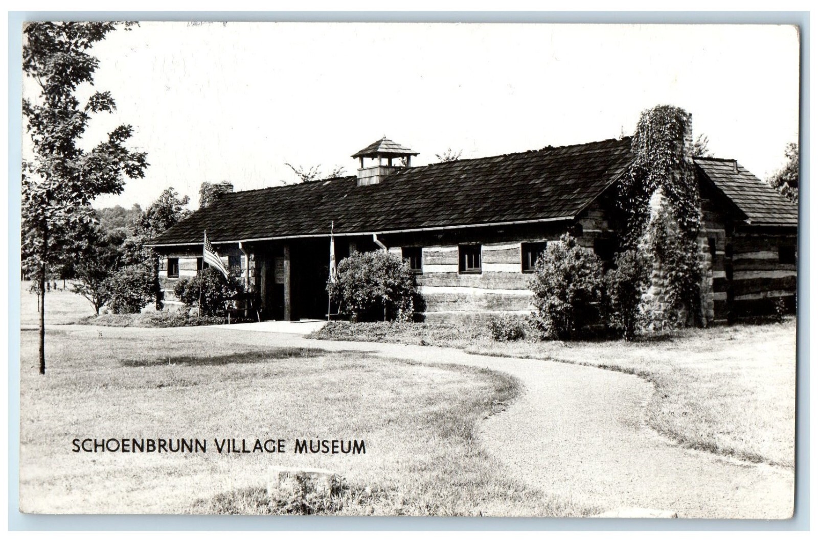 1968 Schoenbrunn Village Museum New Philadelphia Ohio OH RPPC Photo