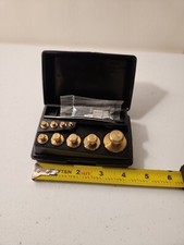 Vintage OHaus Pfizer Sto A Weigh Calibration Set BrassStainless Steel Weight Set