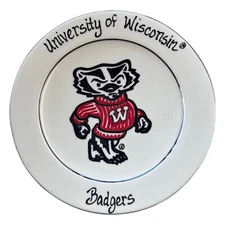 ROWE POTTERY WORKS University of Wisconsin Badgers Collector Plate 10.5”