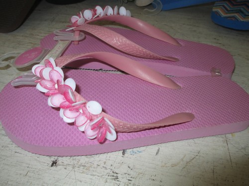 Womens West Loop Beaded Strap Foam Bottom Flip Flops, NWOT, 5/6 - Picture 3 of 3