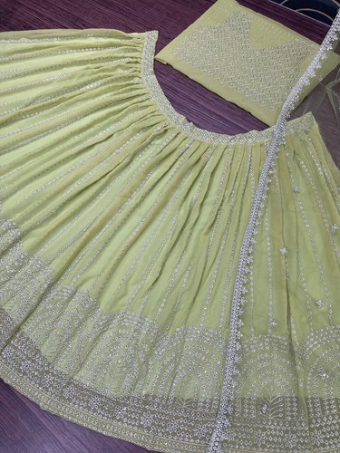 Bollywood Boda Diseñador Fiesta Ropa Lehenga Choli Indio Paquistaní Lehenga Nuevo - Imagen 6 de 10