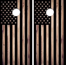 Rustic American Flag Cornhole Board Wrap LAMINATED Decal Vinyl Sticker 4061