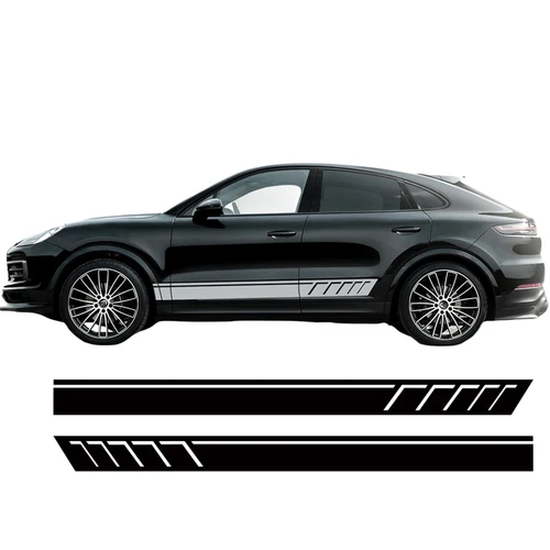 2 PCS Graphic Vinyl Side Stripe Car Sticker For Porsche Cayenne Auto Door Decals