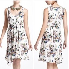 Anthropologie Meadow Rue Beach Treasures MIDI Fit&Flare Dress Size )