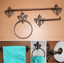 Cajun Bathroom Decor,3 PIECE, FLEUR DE LIS,French -Victorian decor,New Orleans