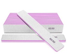 Professional Nail Files for Gel Nails- 60/60 Grit Nail Files for Grit 60