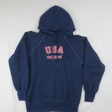 Vintage Adidas USA Hoodie Youth Large 14-16 Blue Long Sleeve Pullover Retro