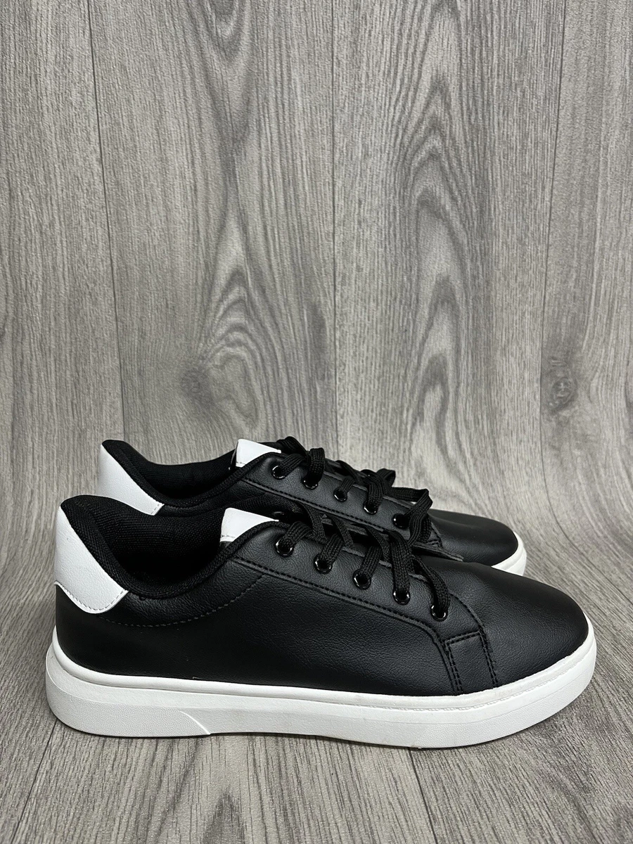 Black leather trainers 2024 size 6
