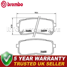 Brembo Rear Brake Pads Set Fits Kia Sedona Sorento Hyundai iload + Other Models