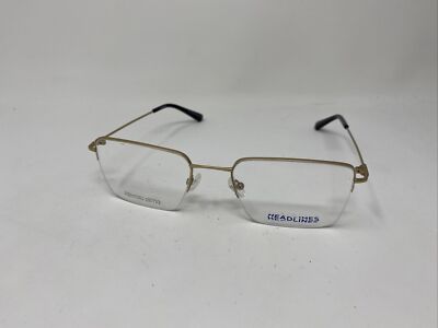 HEADLINES EYEWEAR HL 1503 C2 54/20/140 GOLD MEMORY METAL EYEGLASSES S765