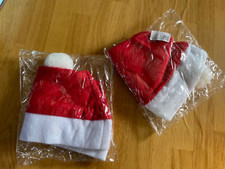 Set of 2 Christmas Santa Claus Red Hat Holiday Party Costume Unisex