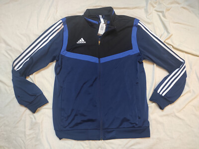 New Authentic blue black Adidas track top tracksuit jacket with tags