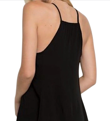 brandy melville black halter dress BRANDY MELVILLE Black Abigail Mini Dress HIGH HALTER NECK Strappy A-Line  OS/XS/S