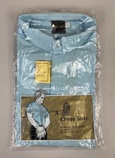 Vintage Harbro Clergy Shirt Short Sleeve Light Blue Men’s 16 1/2 Made In USA New