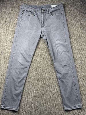Rag & Bone Mens 34x32 Fit 2 Slim Jeans Button Fly Stretch Denim Grey