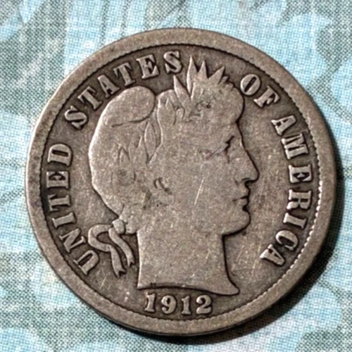 114-YEAR-OLD! 1912"P" Barber Dime BEAUTY w/ "Very Good+" det.,"LI" in "Liberty"