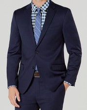 Tommy Hilfiger Men's Blue Modern-Fit Wool TH-Flex Stretch Suit Jacket Size 44L