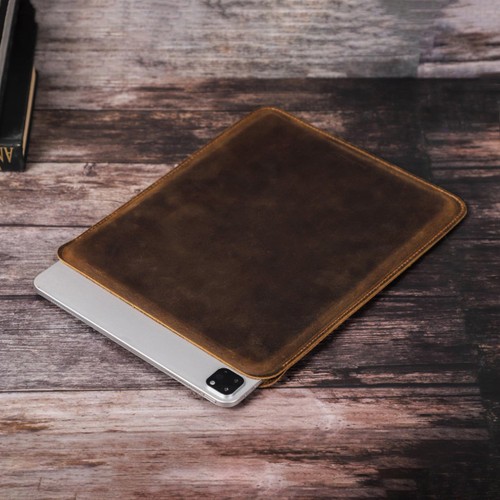 Genuine Leather Sleeve Case For iPad Air Pro 11/13 M5 M4 M3 11th 10/9/8/7th Mini - Picture 6 of 18