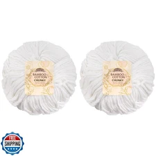 JubileeYarn Bamboo Cotton Chunky Yarn - 100g/Ball - Cotton White - 2 Balls