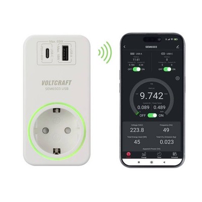 VOLTCRAFT SEM6503 Energiekosten-Messgerät USB-Schnittstelle, USB-Messung