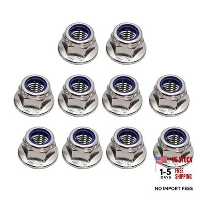 M12x1.75mm DIN6926 Flange Nylon Lock Nuts 10 Pack 304 M12x1.75mm, 10 pcs