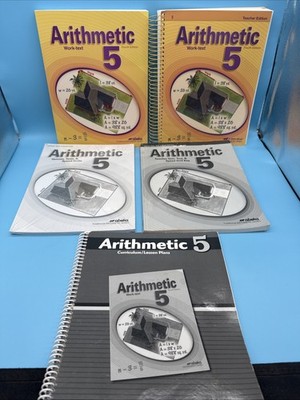 Abeka Arithmetic 5 Set- Student WorkText, Test, Teacher & Plans 5th Grade Math