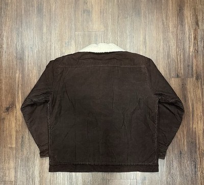 Vtg 90s Dickies Brown Corduroy Sherpa-Lined Barn Ranch Coat Jacket