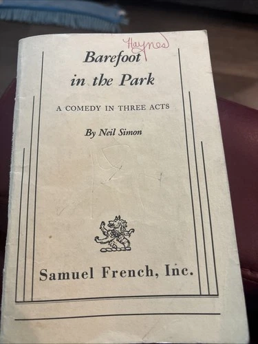 BAREFOOT in the PARK A Comedy in Three Acts by Neil Simon 1964 SC -very Good