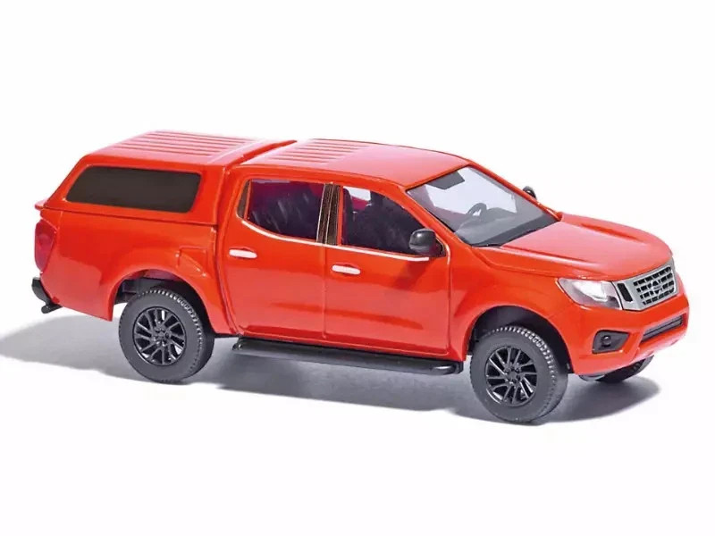 Busch 53707 Nissan Navara toit rigide rouge HO 1/87, réplique exacte en injection plastique