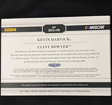 Panini 2017 National Treasures Racing Harvick Bowyer Auto Mem 50 Bds-hb