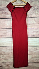NEW LOOK Size 8 Rich Red Lace Insert Dress Maxi BNWT